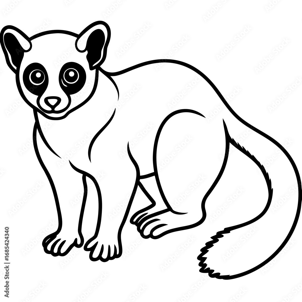 Fototapeta premium Indri line art vector