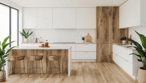 Serene Minimalist Kitchen with Zero-Waste Storage	
