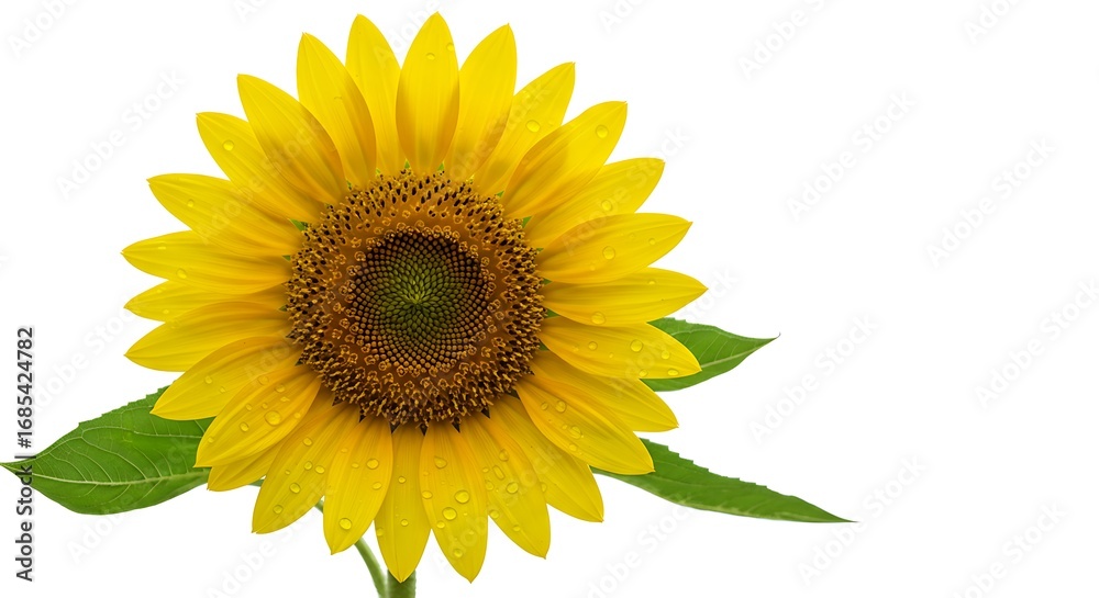 Obraz premium A clean, crisp close-up of a sunflower, highlighting its delicate petals and natural beauty.