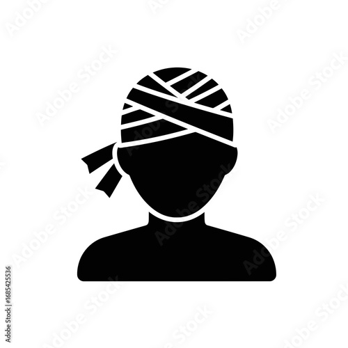 Person with head bandage icon