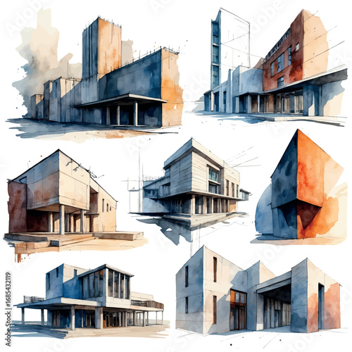 Architectural Watercolor Rendering Styles - Multiple Approaches to Building Illustration