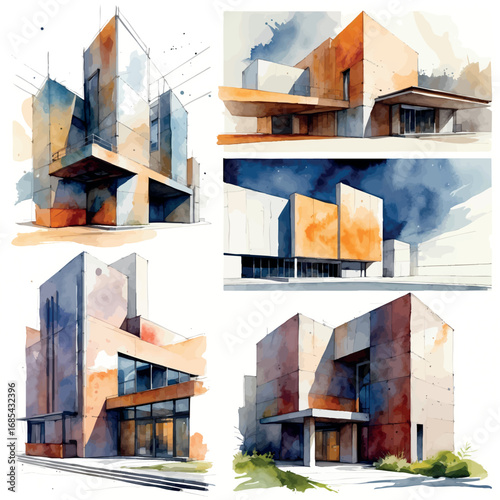 Architectural Watercolor Rendering Styles - Multiple Approaches to Building Illustration