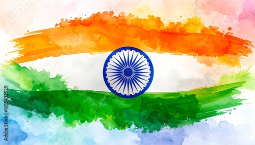 Watercolor indian flag design