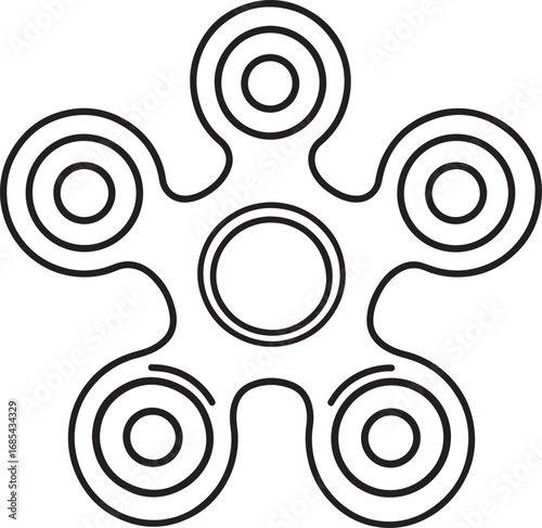 Fidget Spinner Toy Silhouette | Black Vector Illustration Design