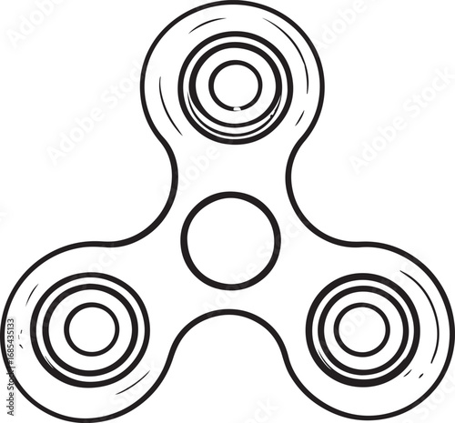 Fidget Spinner Toy Silhouette | Black Vector Illustration Design