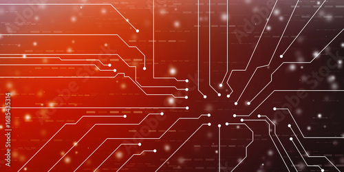 Abstract futuristic circuit board Illustration, Circuit board with various technology elements. Circuit board pattern for digital abstract technology background