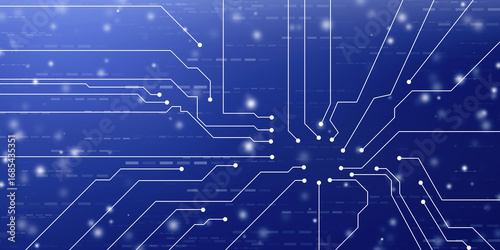 Abstract futuristic circuit board Illustration, Circuit board with various technology elements. Circuit board pattern for digital abstract technology background