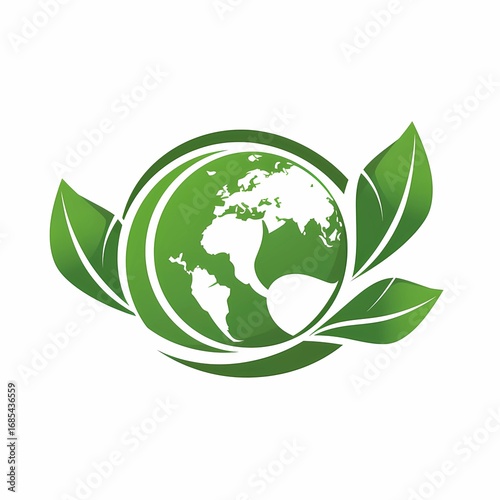 Green earth with leaf