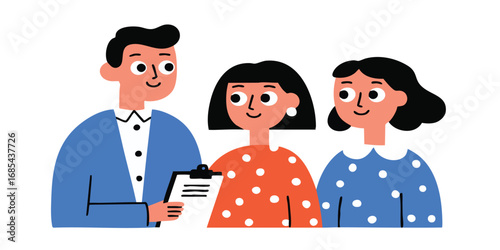 A professional provides consultation to couple. The image exudes a sense of trust, guidance, and partnership, highlighting the importance of informed decision-making and collaborative support.