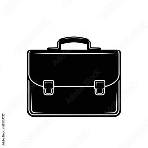 black briefcase isolated on white