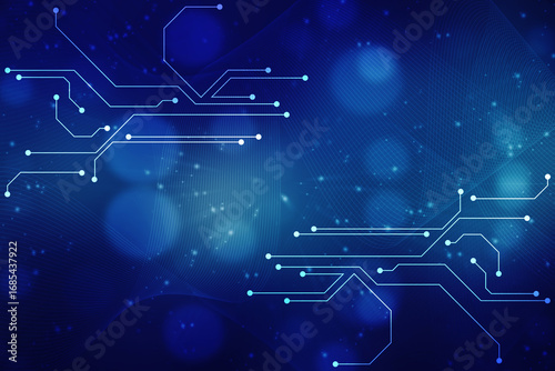 Abstract futuristic circuit board Illustration, Circuit board with various technology elements. Circuit board pattern for digital abstract technology background