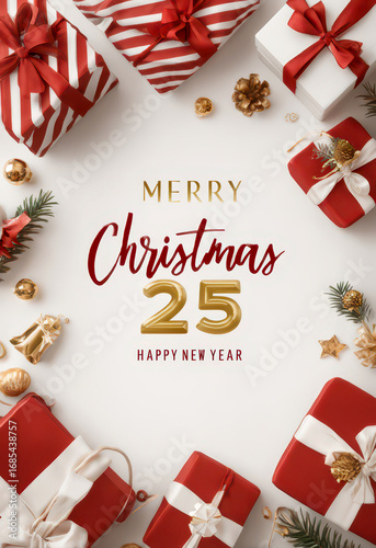 happy 25th new year,and white space in the middle for the text 