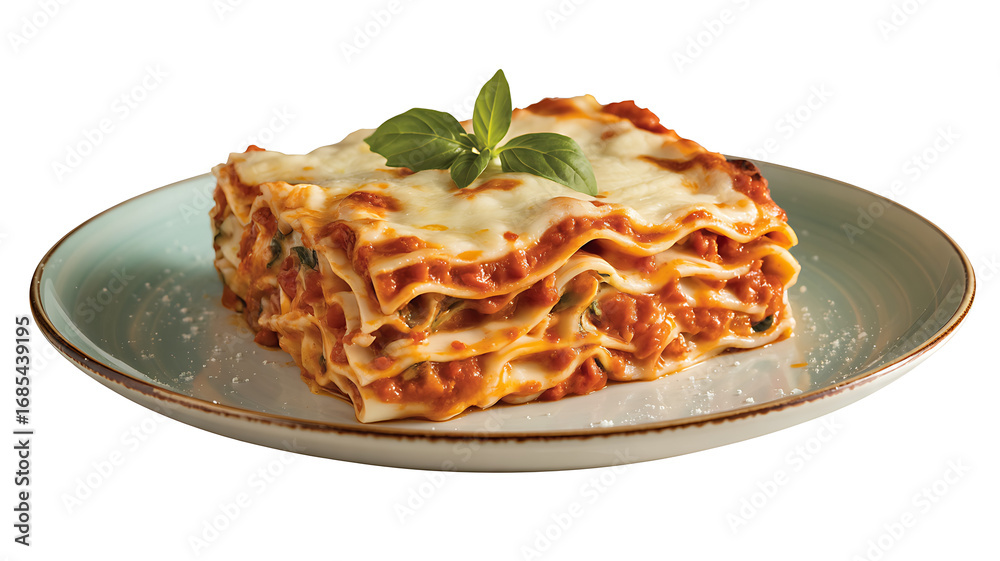 Fototapeta premium A Single Serving of Classic Beef Lasagna