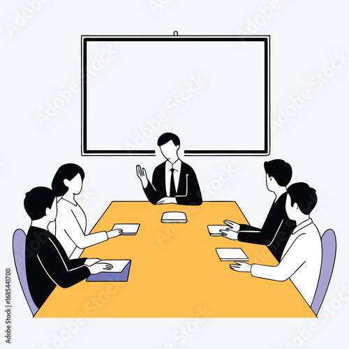 Business People Conference Call Vector Symbol