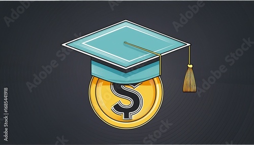 graduation cap with dollar sign tuition cost