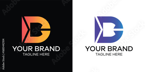 Creative D letter logo design vector template.