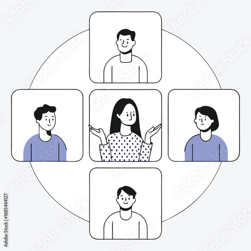 Conference Call and Online Chat Vector Icon