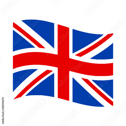 Vector art of the union jack, the national flag of the united kingdom, waving gently isolated on a transparent background