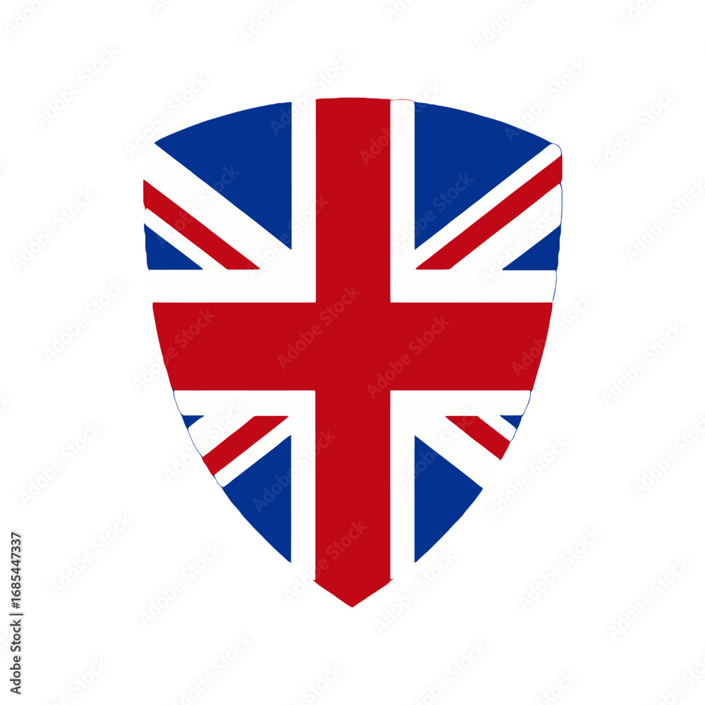 Obraz premium Vector art of union jack shield emblem