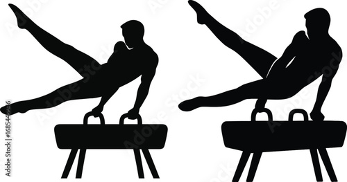 Male Gymnast on Pommel Horse