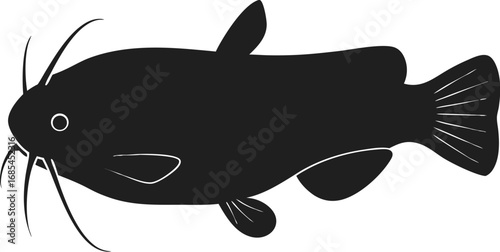 A Black Catfish Silhouette