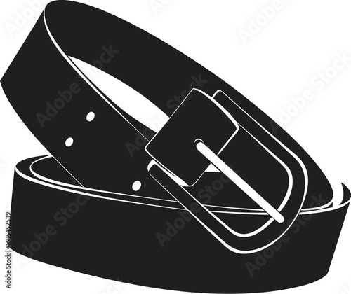A stylish black leather belt with a silver buckle, offering a timeless and classic look. The belt is perfectly designed for both fashion and function