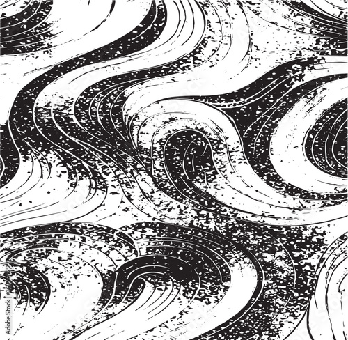 Vector brush stroke texture. Distressed uneven grunge background. Abstract vector illustration. Overlay over any design to create interesting effect and depth. Black isolated on white. EPS10