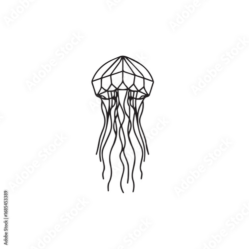  Geometric Jellyfish Minimal Icon

