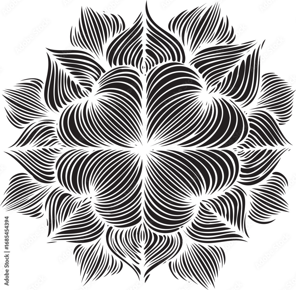 Fototapeta premium black and white floral pattern