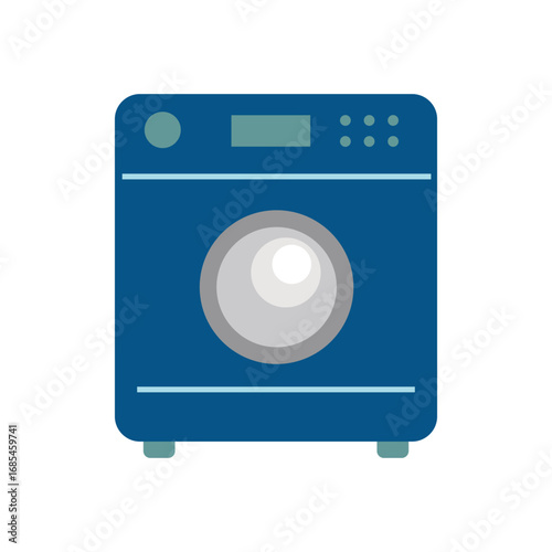 colorful flat style washing machine icon design