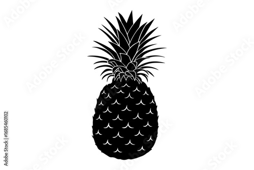 Silhouette of a Pineapple Fruit