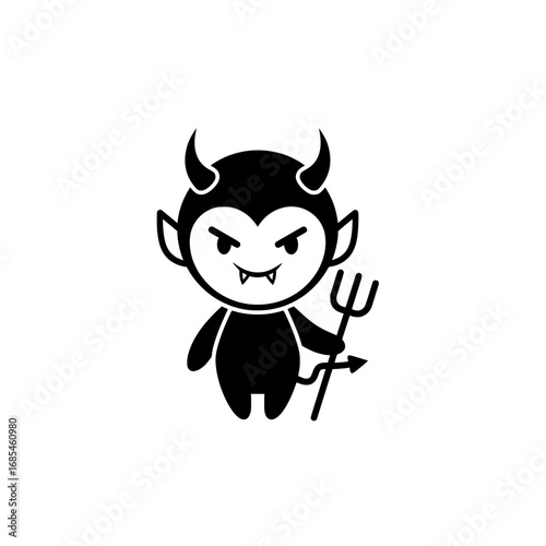 devil with horns and pitchfork icon