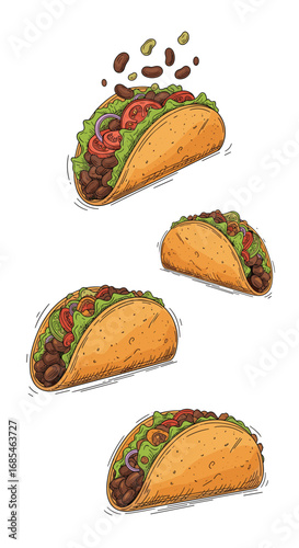 Delicious ground beef tacos with fresh toppings a culinary delight showcasing savory flavors