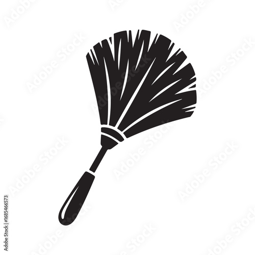 Black Silhouette of a Feather Duster Cleaning Tool