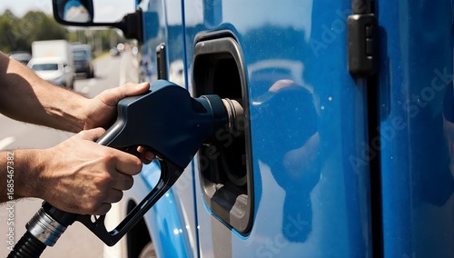 Fuel Nozzle In Heavy Vehicle Gas Tank