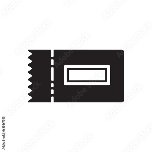 Flat Black Ticket and Coupon Icon