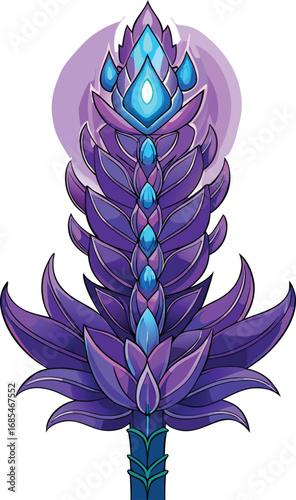 Spooky Lupine Halloween Mystical Purple Flower Staff