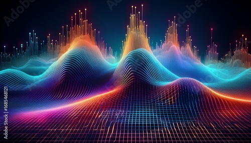 3d digital signal waveform matrix