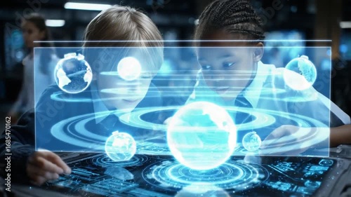 Wallpaper Mural Astronomy STEM class with interactive solar system learning – Video 4K UHD 60fps Torontodigital.ca