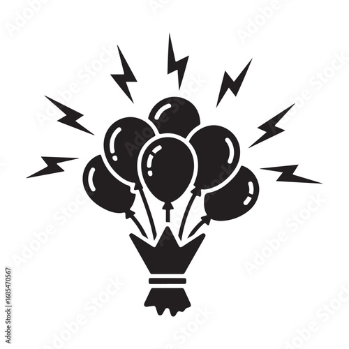 Dynamic Balloon Bunch with Lightning Bolts Icon