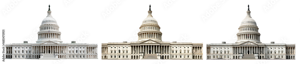 Obraz premium PNG Iconic government building architecture, element set on transparent background