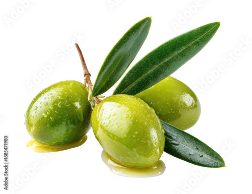 Wallpaper Mural Fresh olives with leaves, glistening with oil Torontodigital.ca