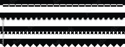 Картината върху платно Vector Illustration Pack of  Scalloped and Zigzag Borders