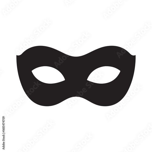 Black Masquerade Eye Mask Isolated on White Background
