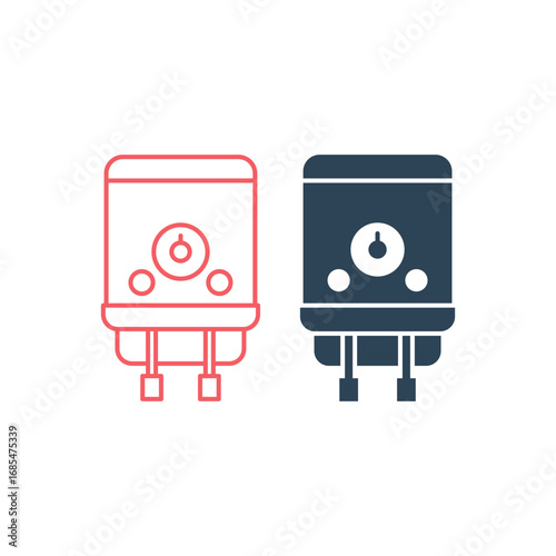 Water heater vector illustration icons set