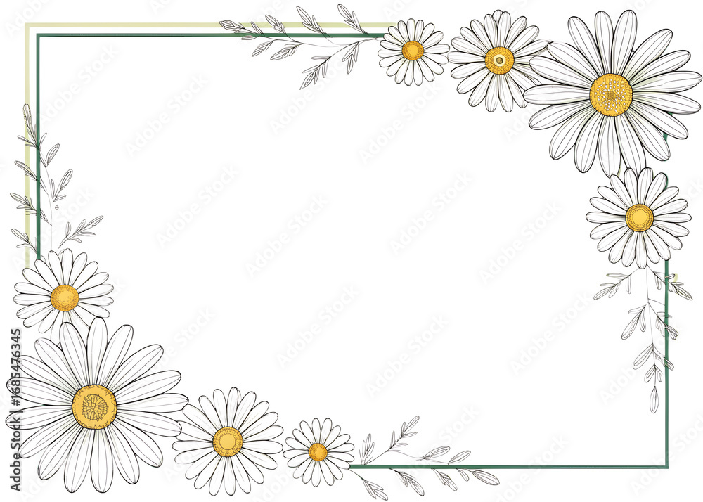 Fototapeta premium Spring butterfly and flower frame card, transparent background