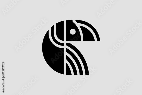 toucan bird logo icon template vector with modern gradient color