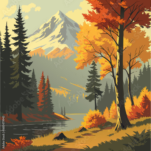 autumn trees in the forest