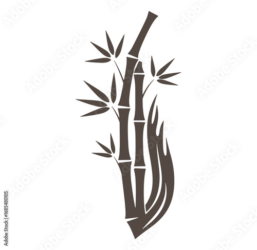 Elegant brown bamboo silhouette depicting nature inspired zen and spa design