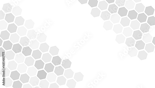 Futuristic white hexagon grid pattern with subtle 3D depth and gradient shading, ideal for tech backgrounds, medical designs, or modern digital interface templates. Clean, minimal, and geometric